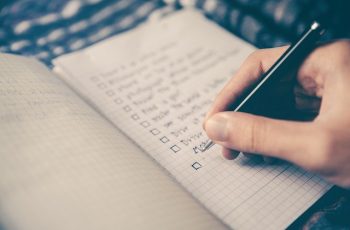 checklist, notebook