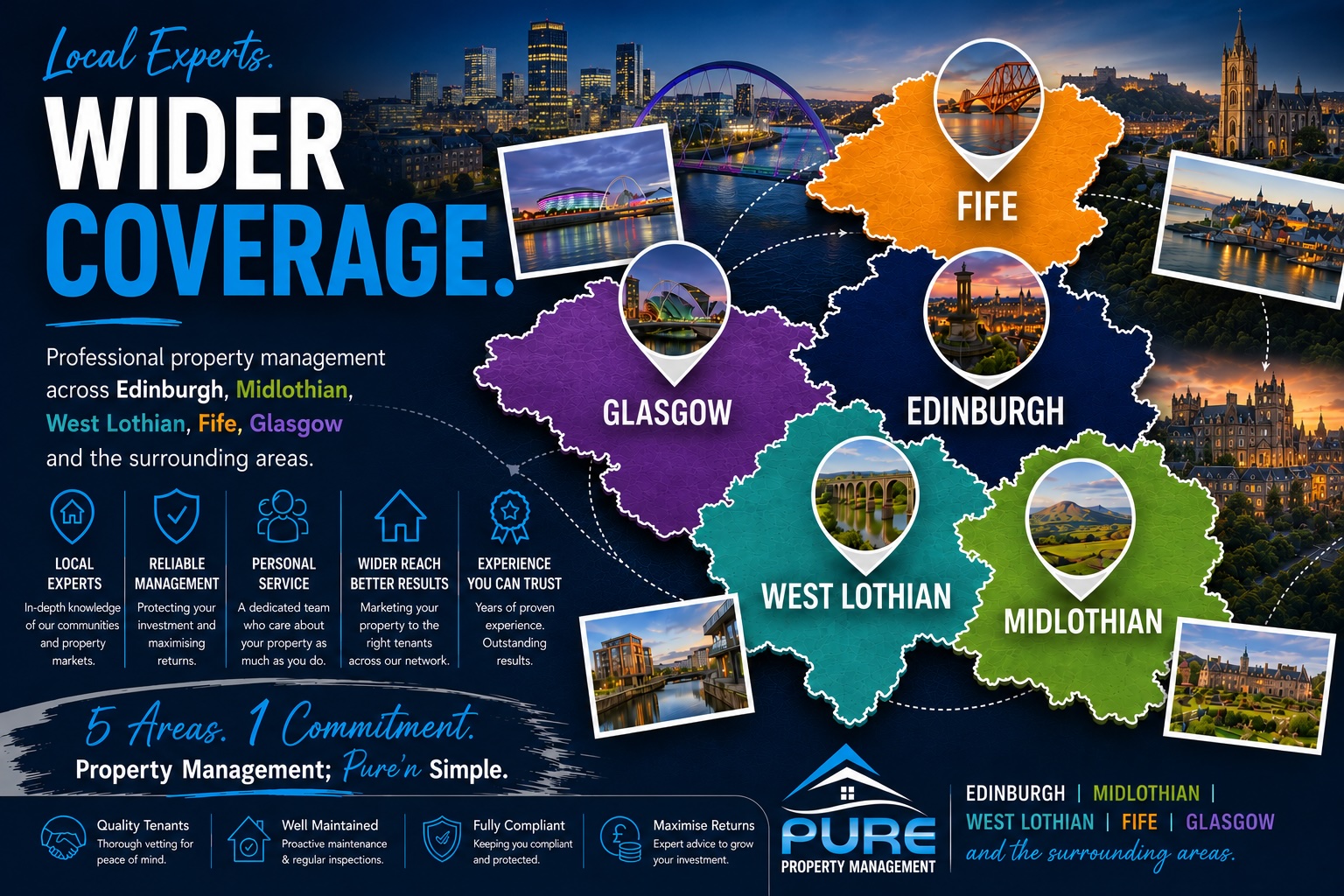 Areas we cover - Pure Property Management